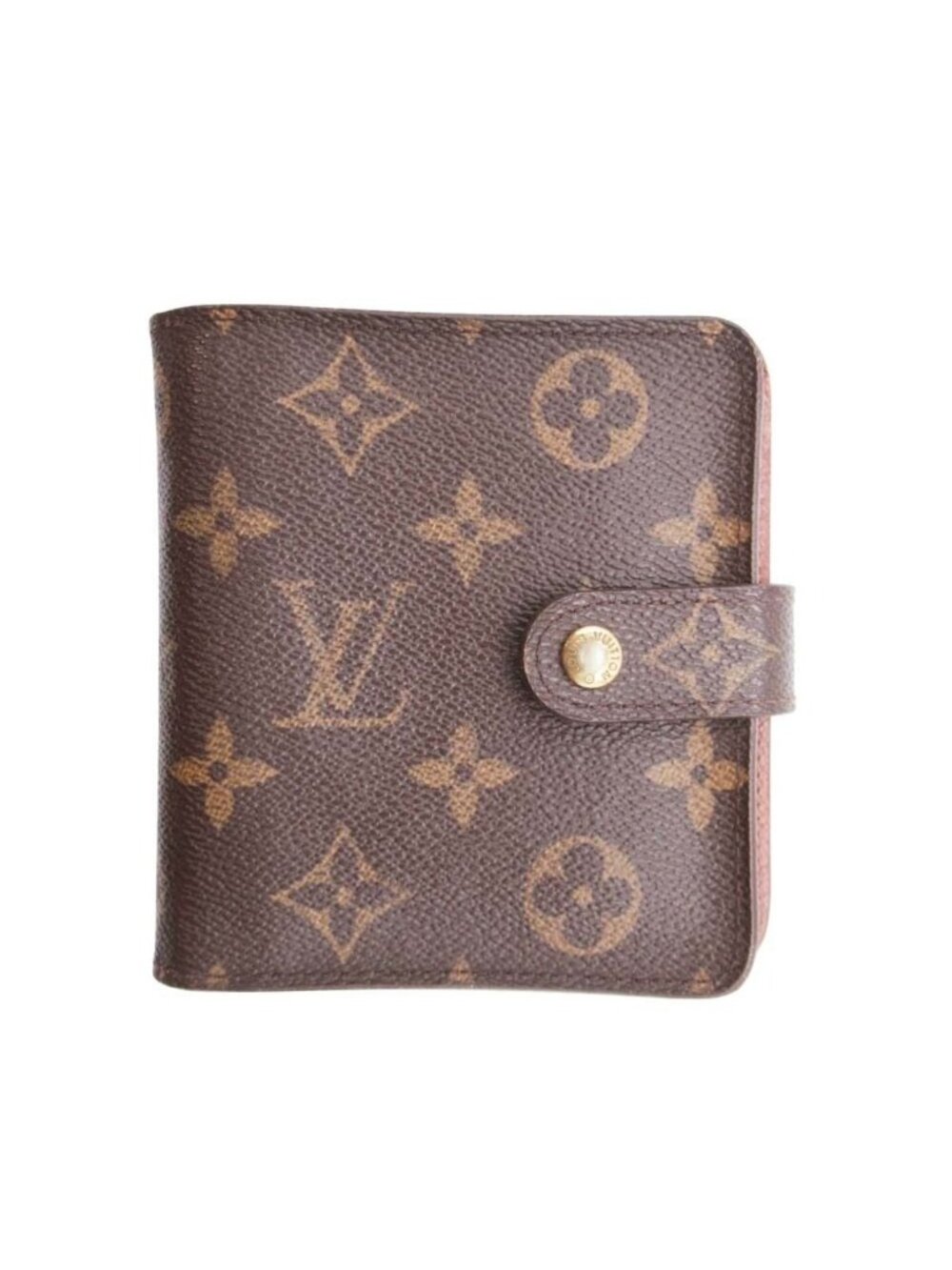 Louis Vuitton Monogram Compact Zip Wallet Bifold Brown